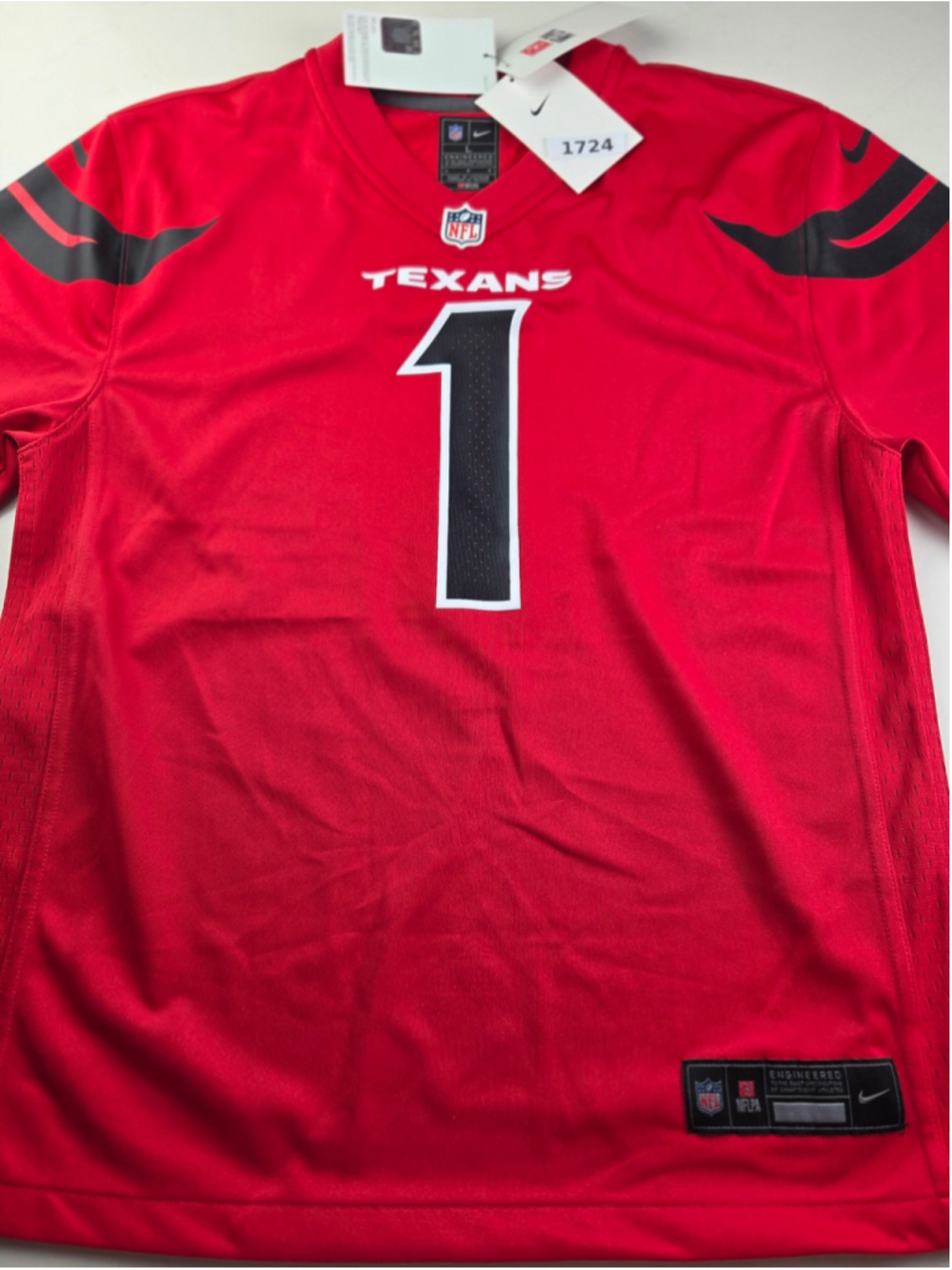 Men's Nike Houston Texans Diggs #1 Jersey Size L Red and Black #1724